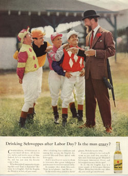 Schweppes at the track ad - click here to see ad text